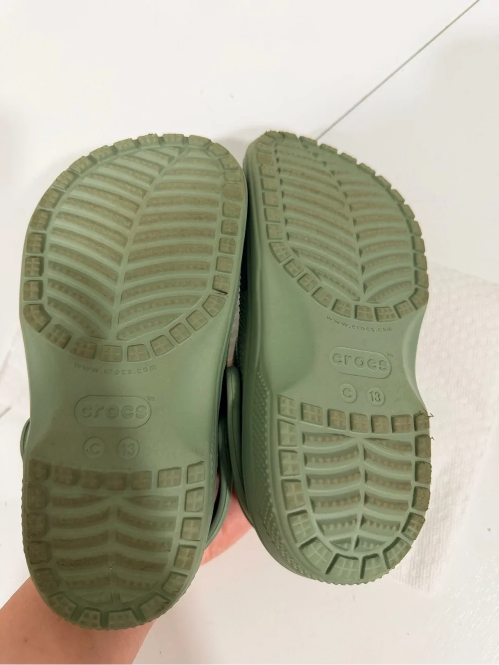 Kids Olive Green Lightweight Clog Sandals size 13
